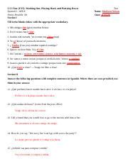 spanish i sem 2 1.5.2 test (cst): working out, playing hard, and 